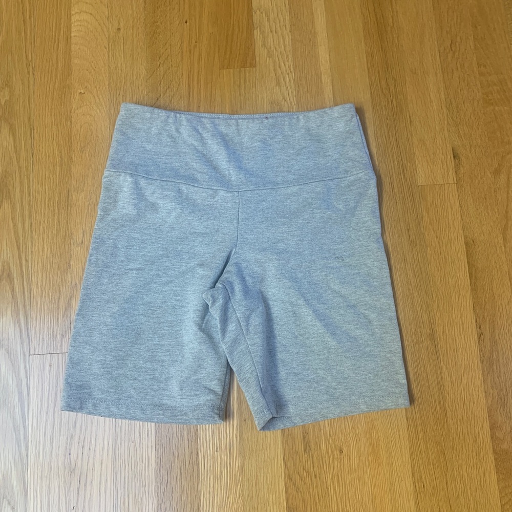 Grey sweatpants biker shorts